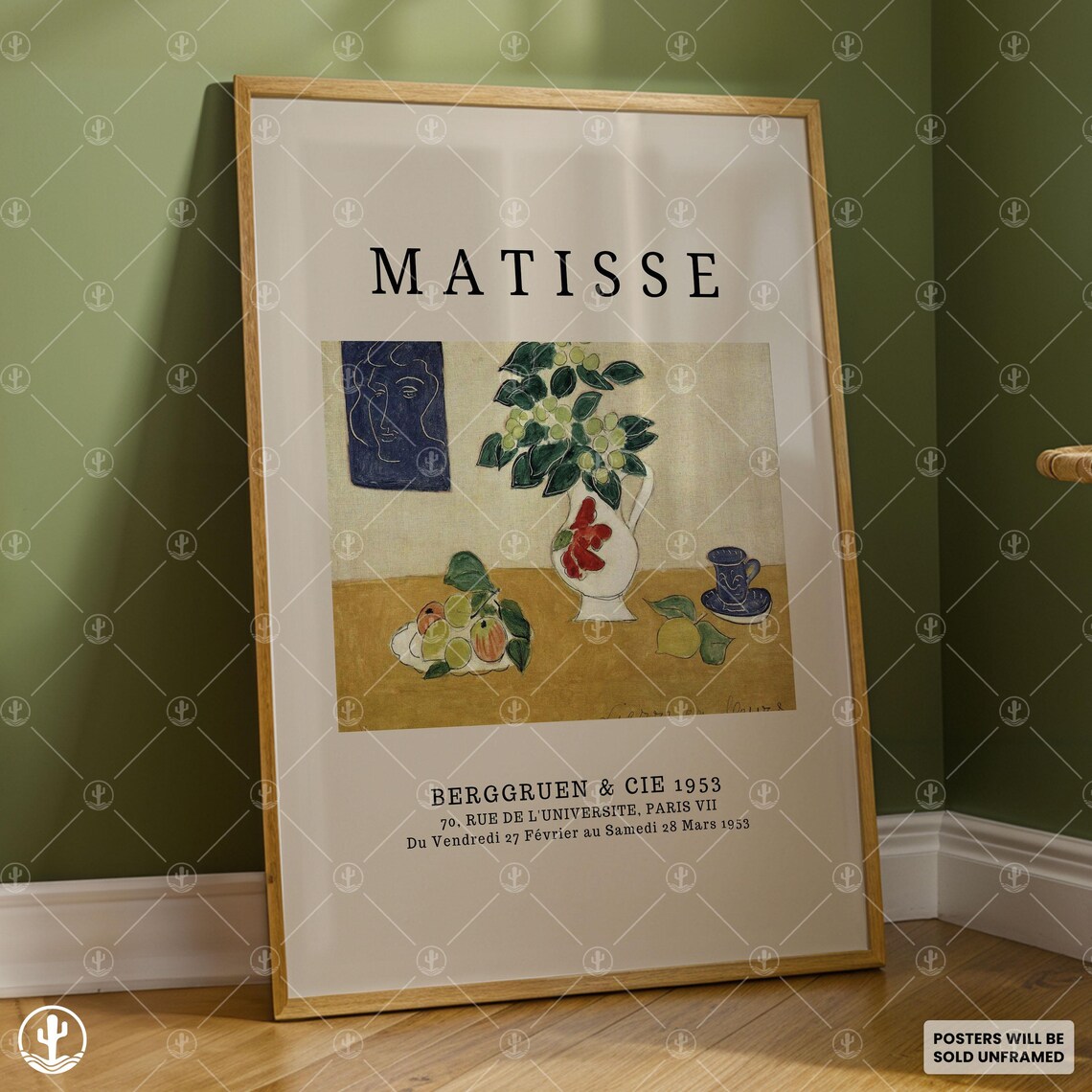 Henri Matisse 1953 Paris Exhibition Jug Fruit Still Life Gallery Poster