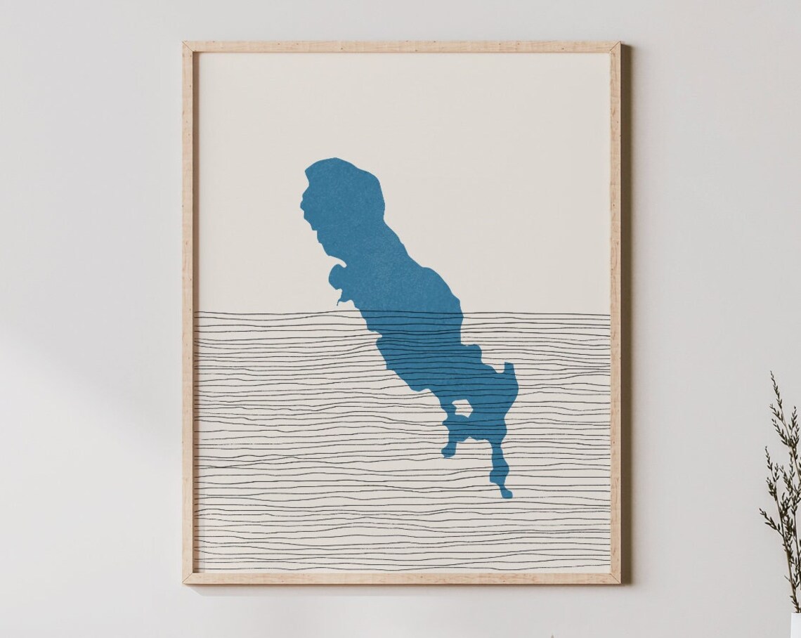Gull Lake Boho Art Print, Michigan Lakehouse Decor