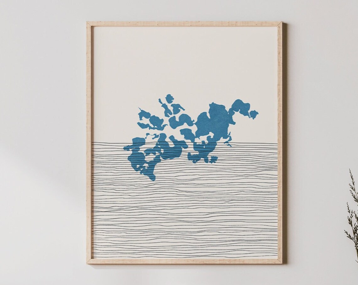 Lake Minnetonka Map Art Print, Minimalist Lakehouse