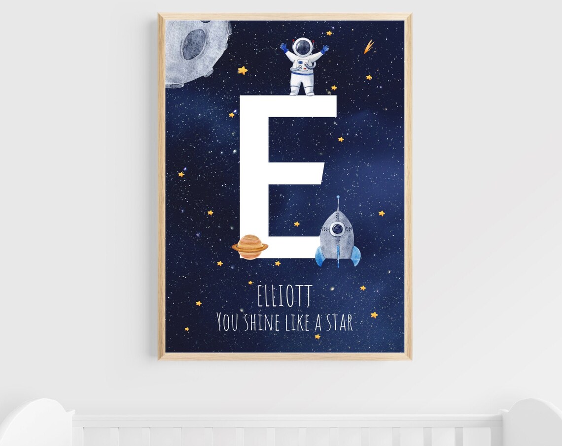 Space Print, Boys Room Decor Space Travel Poster