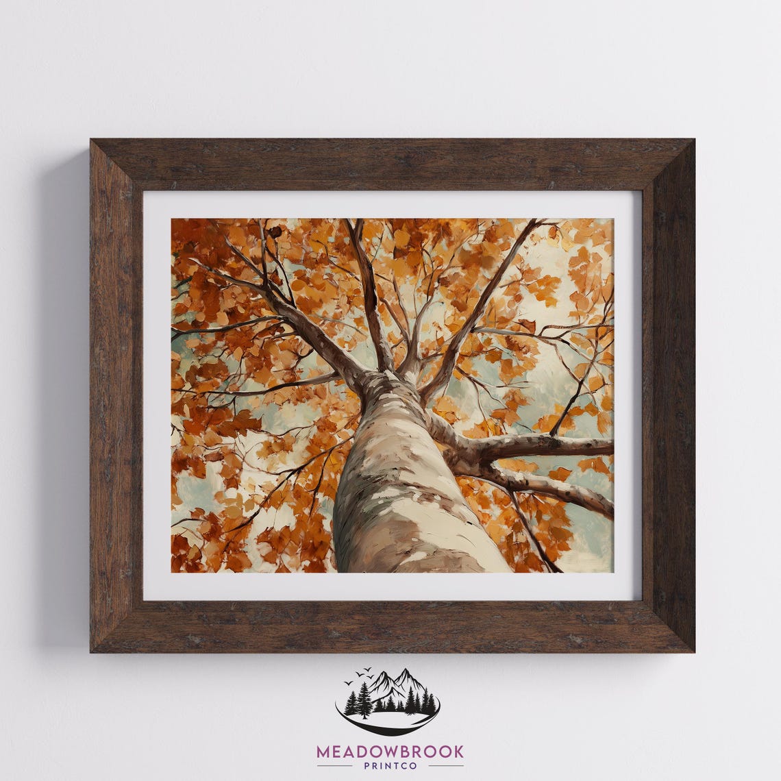 Fiery Orange Maple Canopy Upward View Fall Foliage Nature Wall Art - Image 2