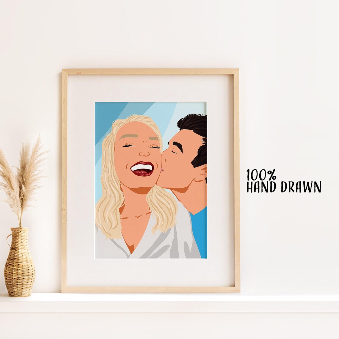 Custom Faceless Couple Portrait, Personalized Print - Image 2