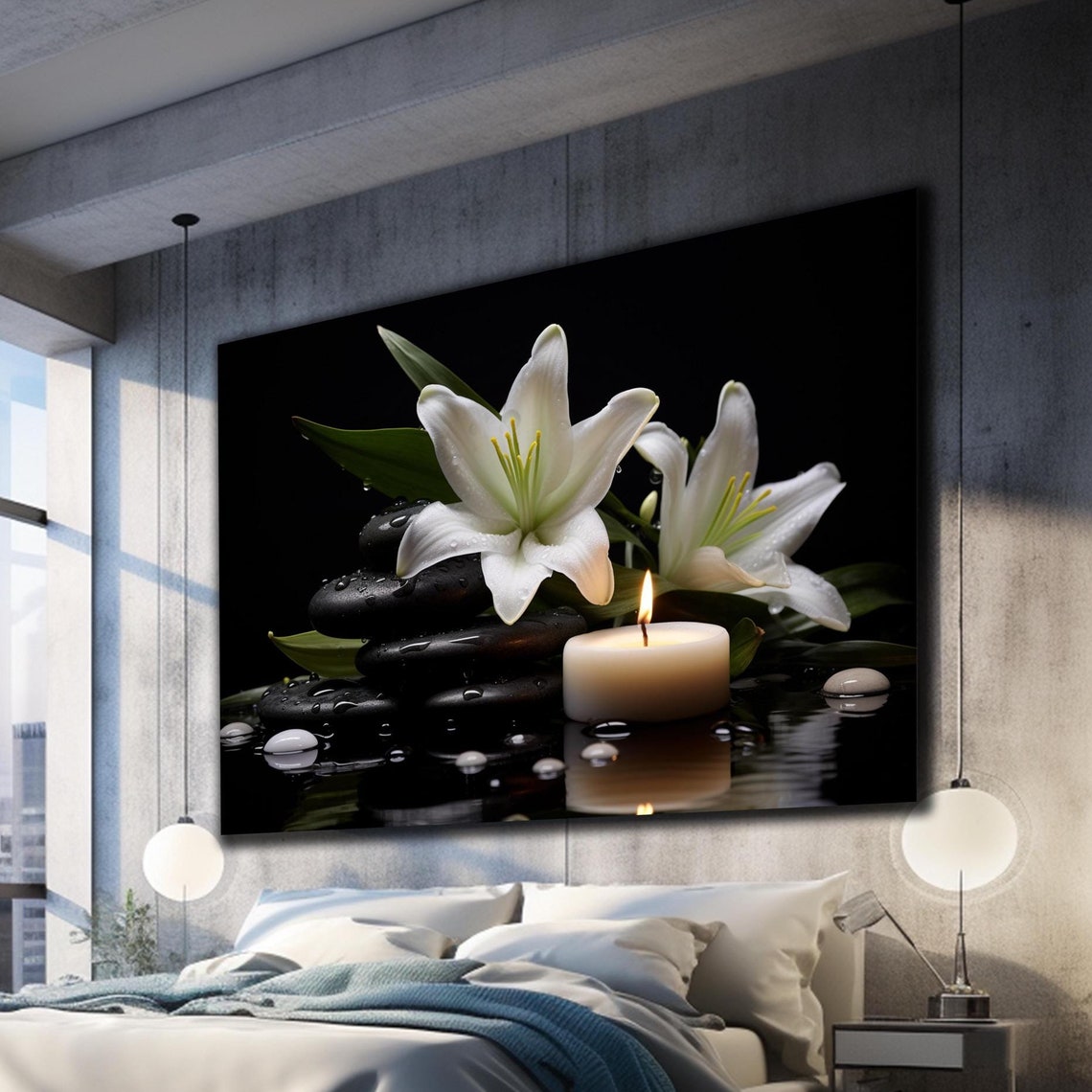 Lily Flower Tempered Glass Wall Art Glass Wall Decor Glass Printing Large Wall Art Glassware Vivid Colors Glass Picture Photo On Glass