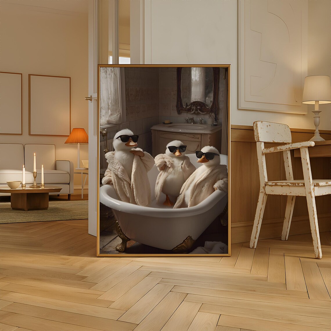 Duck Prints Fun Wall Art Funny Bathroom Sign