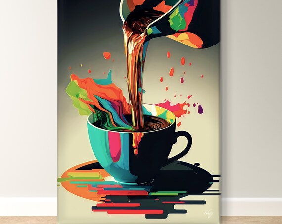 Coffee Pop Art Print, Minimalist Coffee Cup