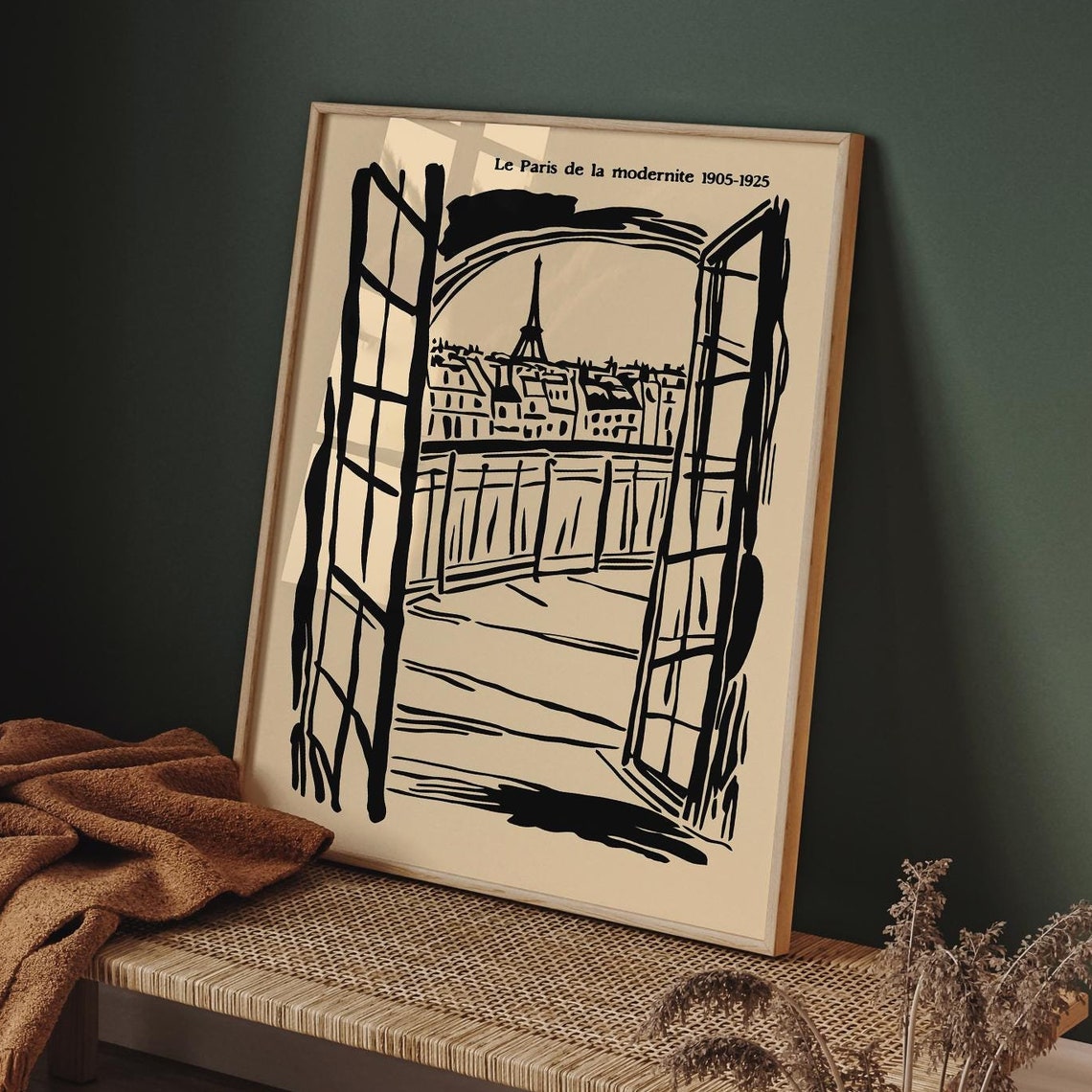 Le Paris de la Modernite 1905-1925 Ink Sketch Rooftops Poster