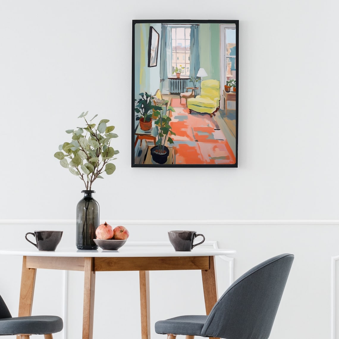 Still Life Room Retro Living Room Art Print - Image 2