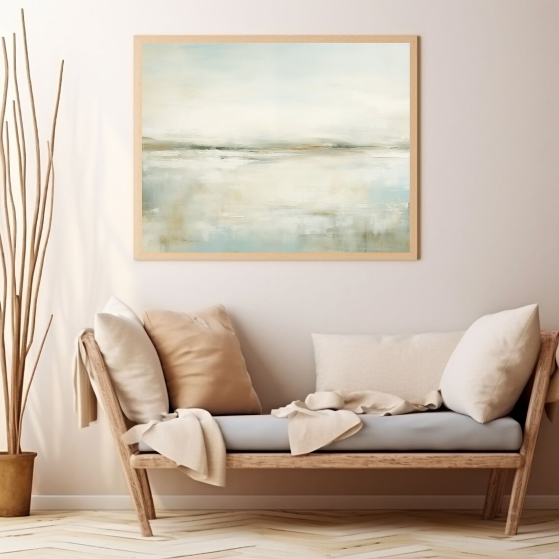 Coastal Seascape Abstract Ocean Painting, Modern Art Print - Image 2