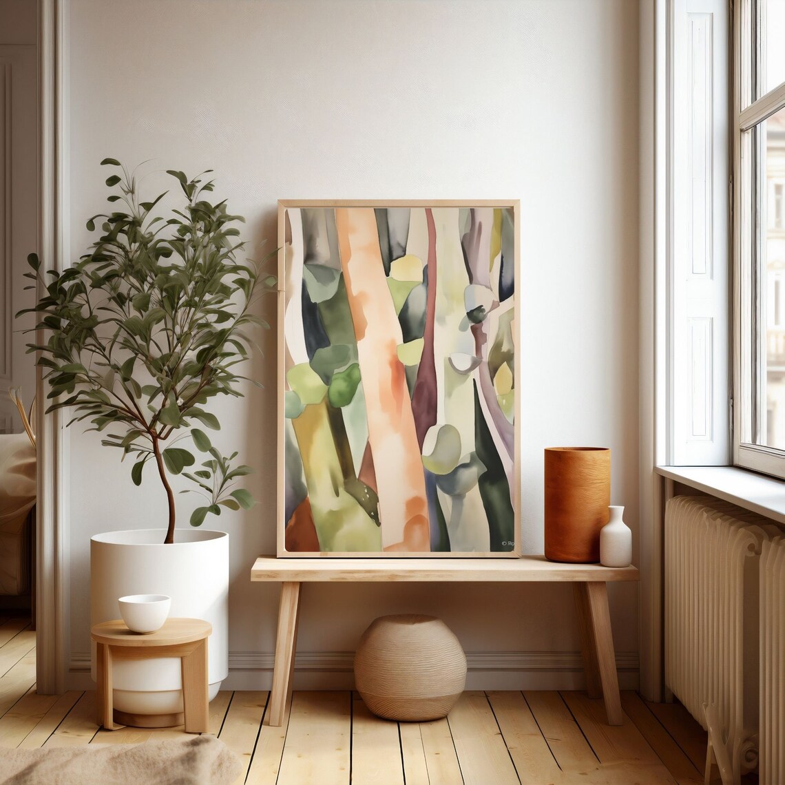 Abstract Tree Painting, Colorful Gum Tree Art - Image 2