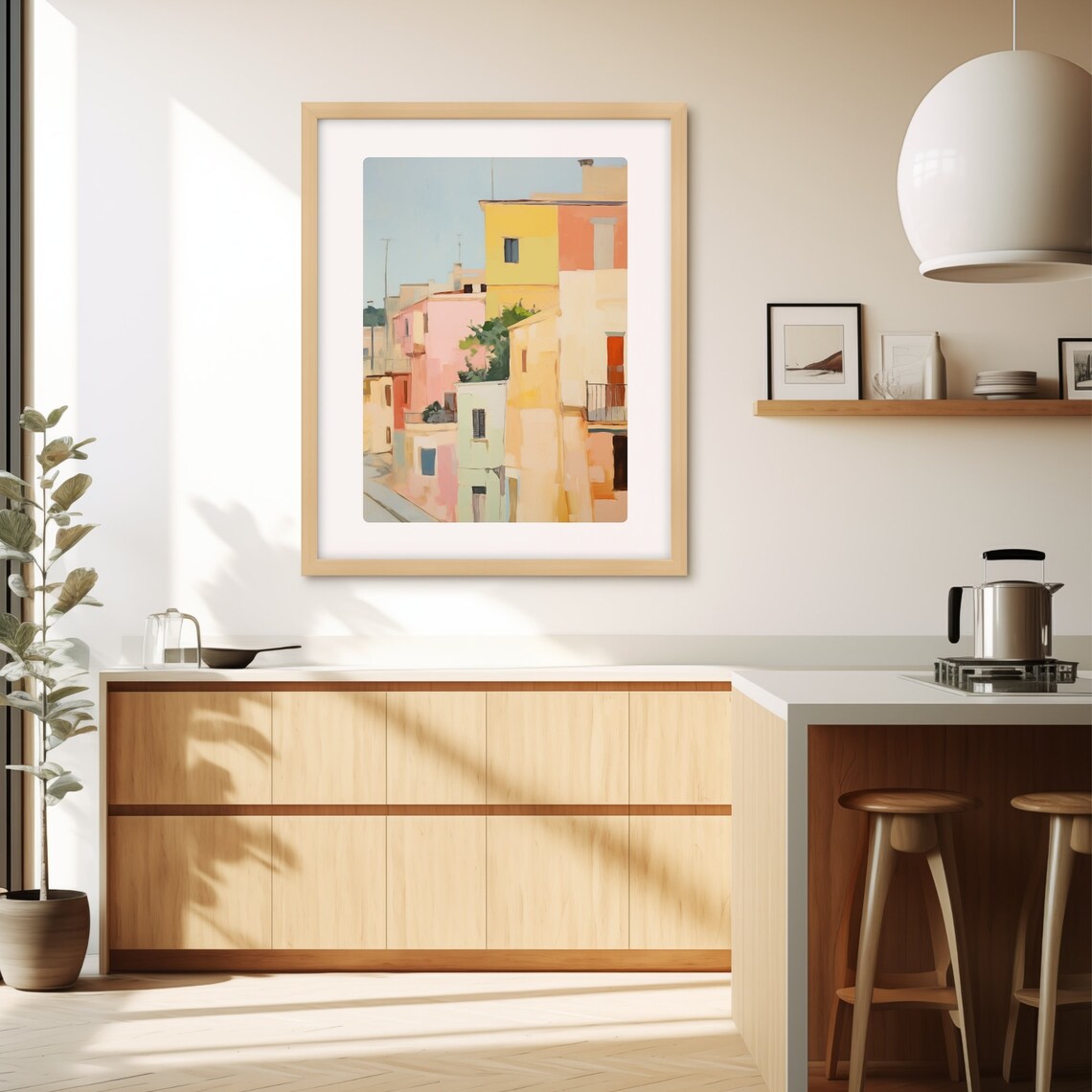 Italy Houses Street Scene Art Print, Colorful Italy - Image 2