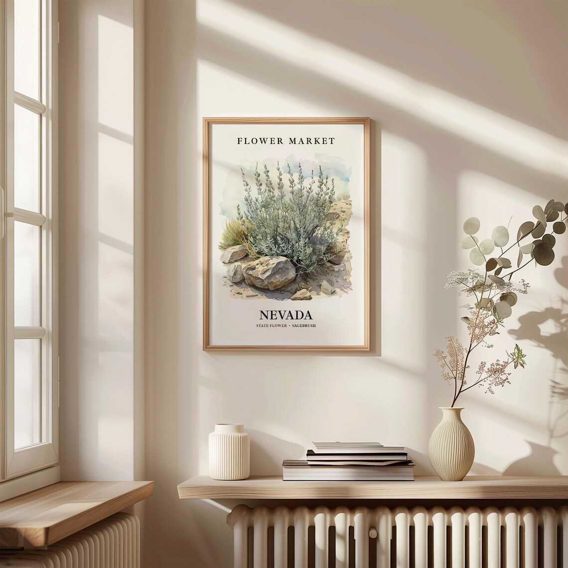 Nevada State Flower Sagebrush Botanical Art Print - Image 3