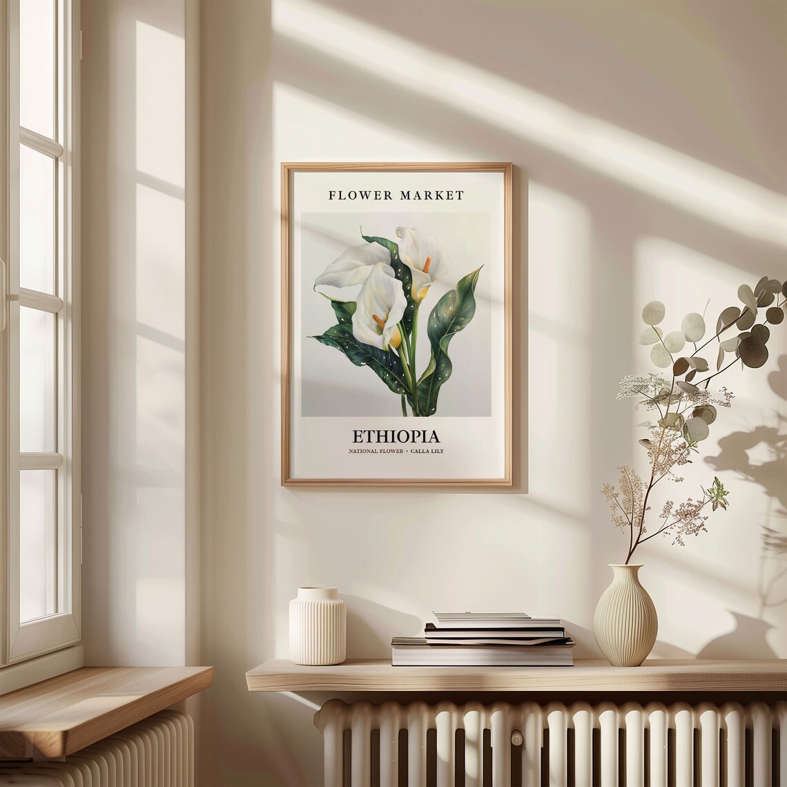 Ethiopia Calla Lily National Flower Market Botanical Art Poster - Image 3