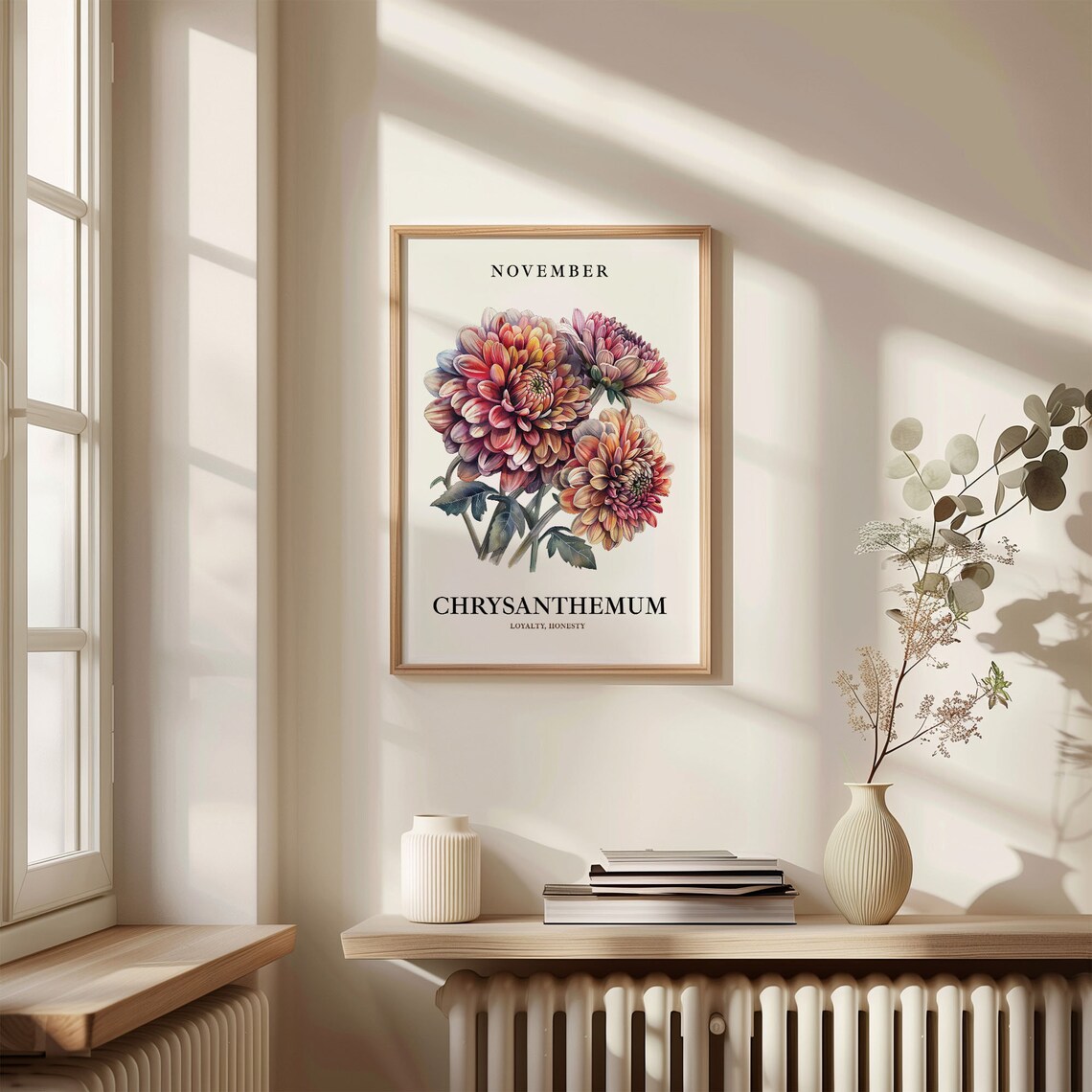 Chrysanthemum November Flower Market Art Print - Image 3
