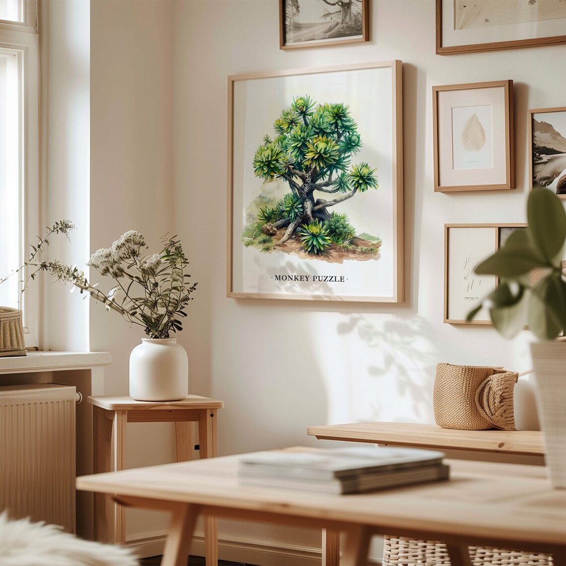 Monkey Puzzle Tree Art Print, Botanical Nature Illustration - Image 2