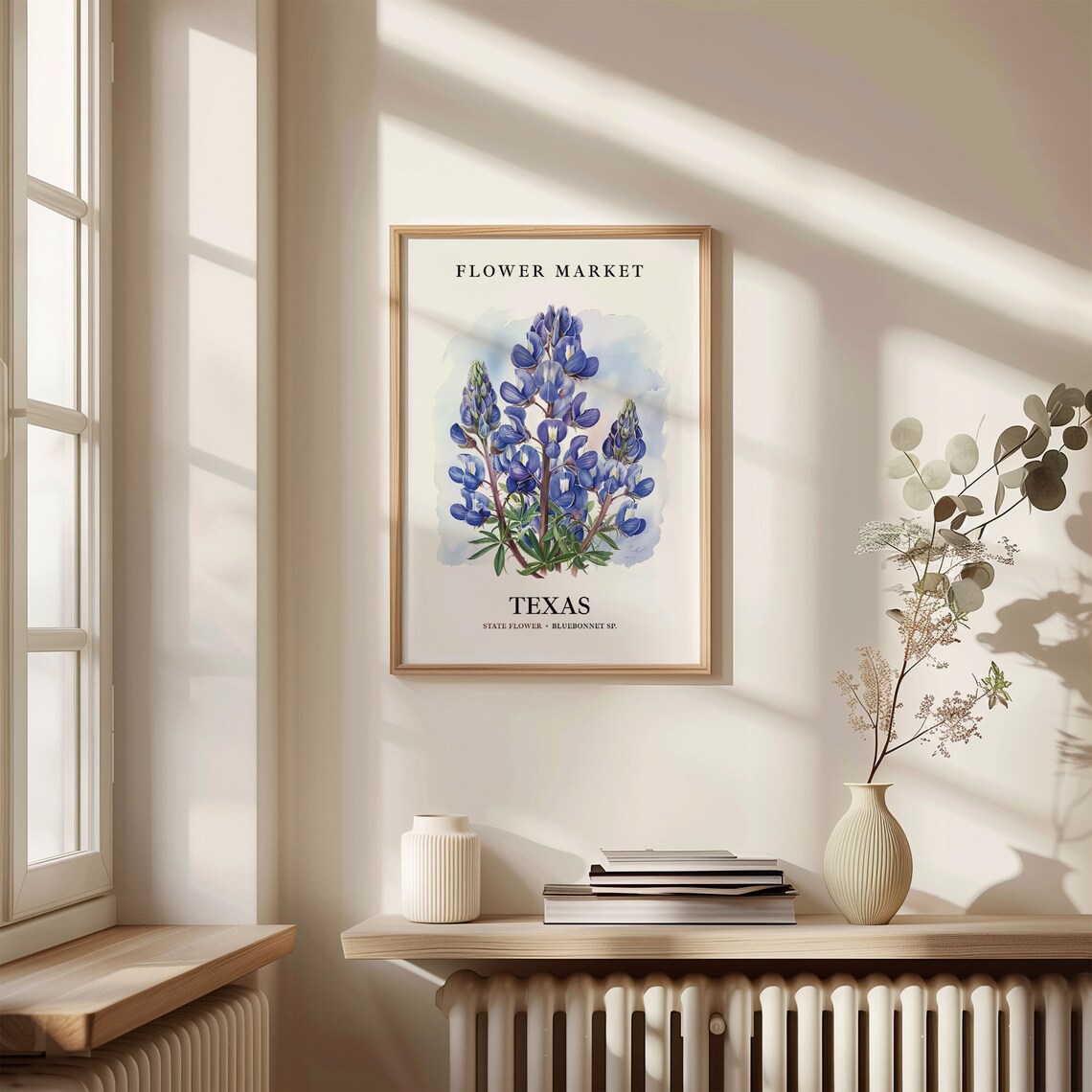 Texas State Flower Bluebonnet Art Print, 1960s - Image 3