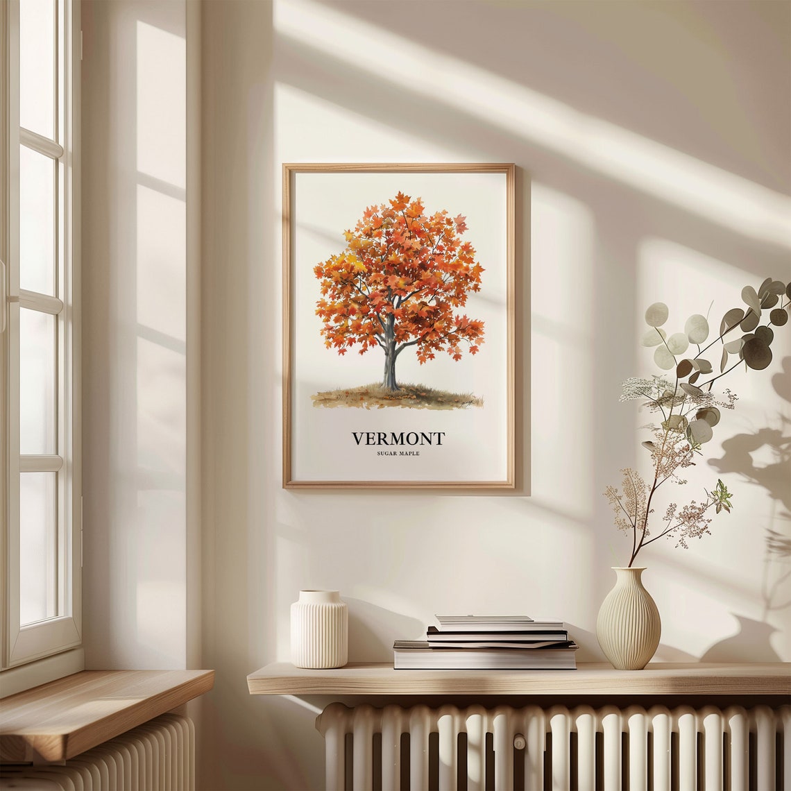 Vermont Sugar Maple State Tree Autumn Fall Foliage Art Poster - Image 3
