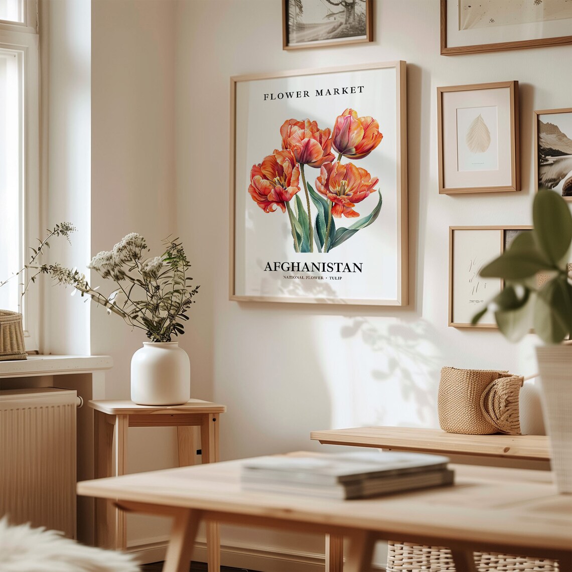 Afghanistan National Flower Tulip Market Art Print - Image 2