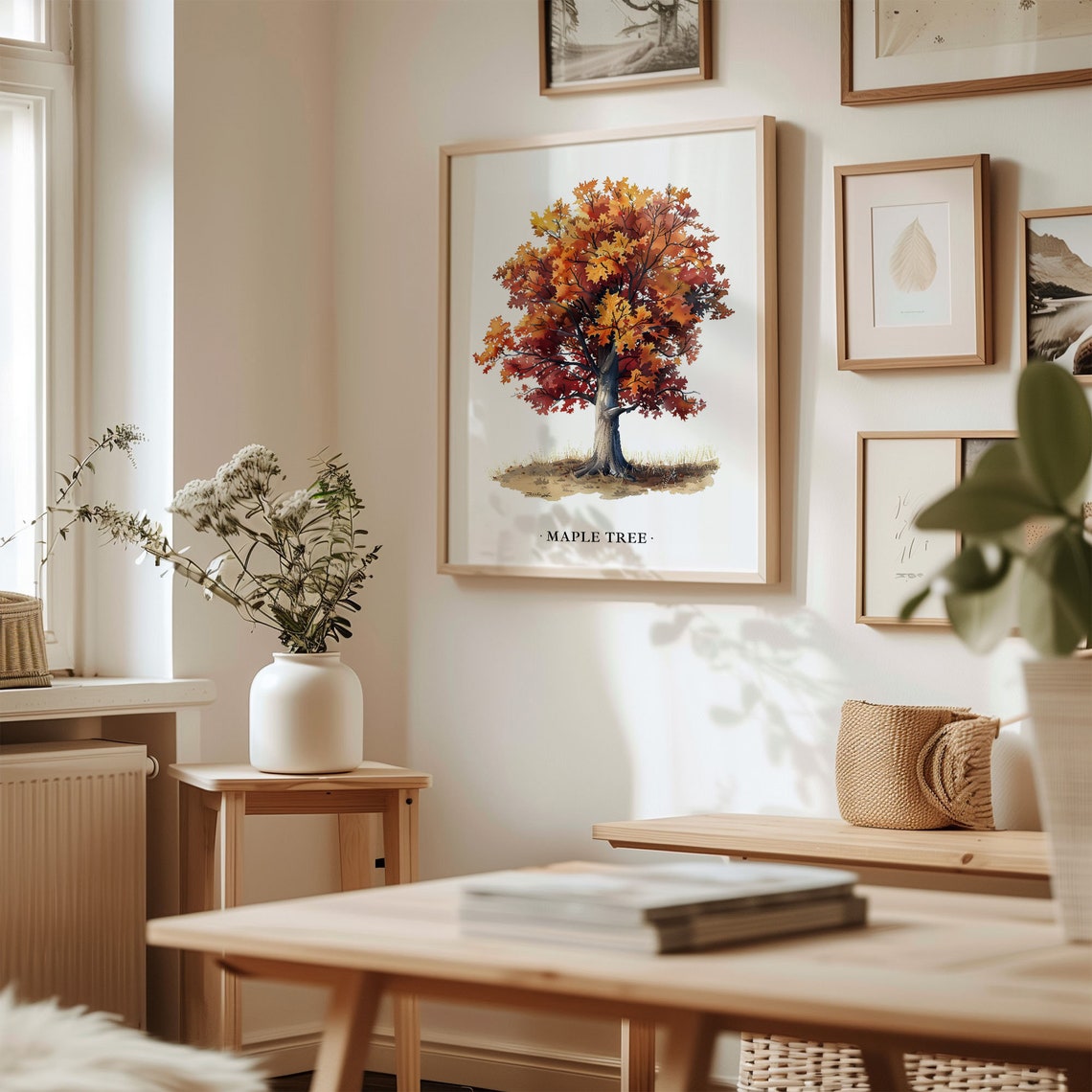 Maple Tree Watercolor Autumn Fall Foliage Botanical Decor Poster - Image 2
