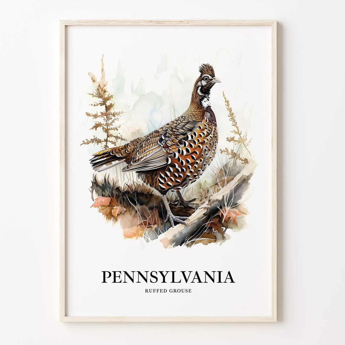 Pennsylvania State Bird Art Print, State Flower