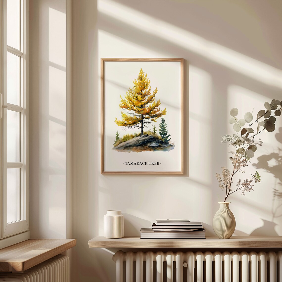 Tamarack Tree Watercolor Golden Larch Autumn Botanical Art Poster - Image 3