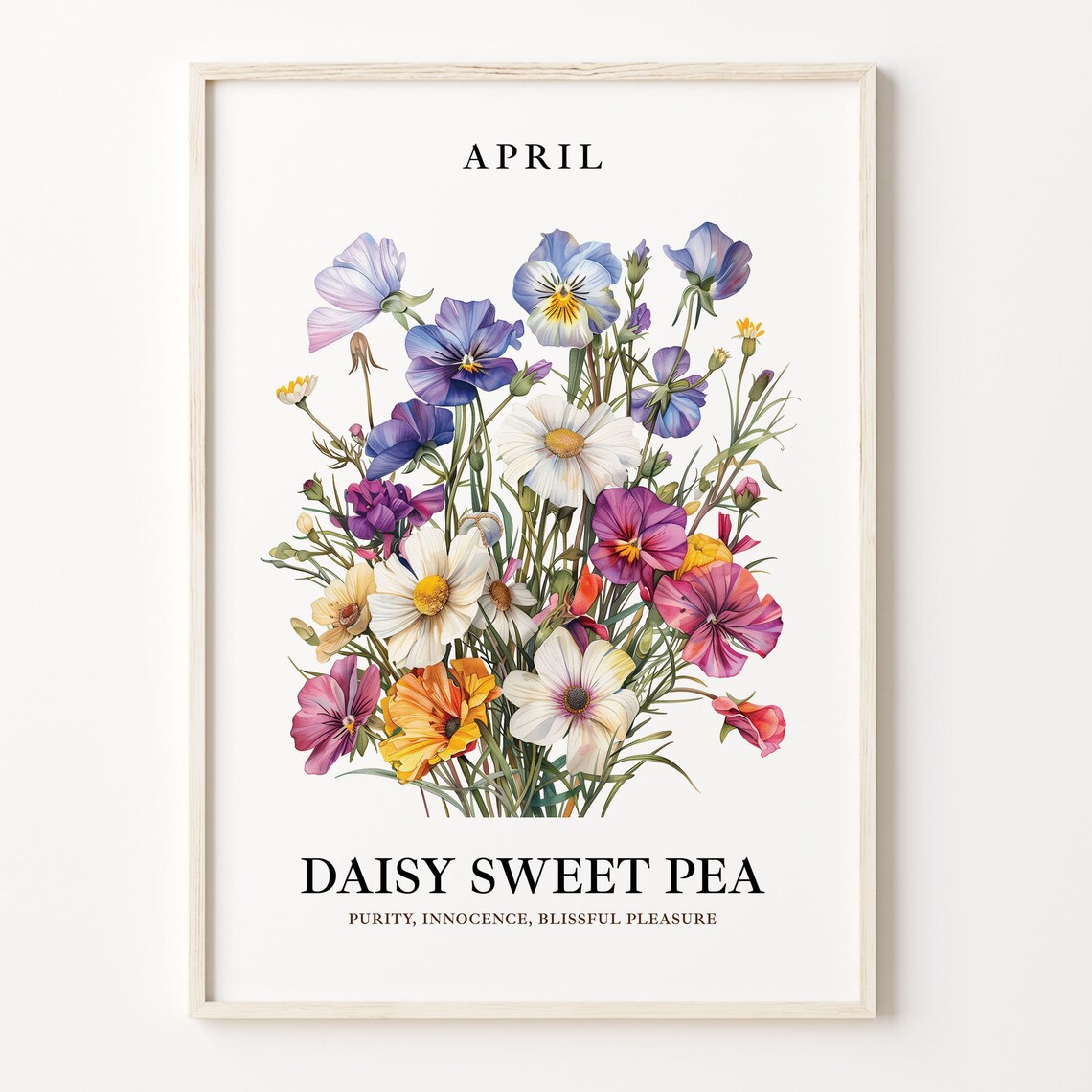April Flower Month Poster Print