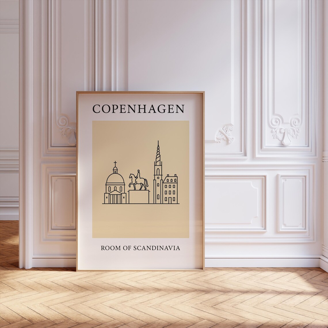 Copenhagen Minimalist Retro City Art Print