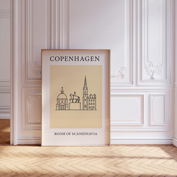 Copenhagen Minimalist Retro City Art Print