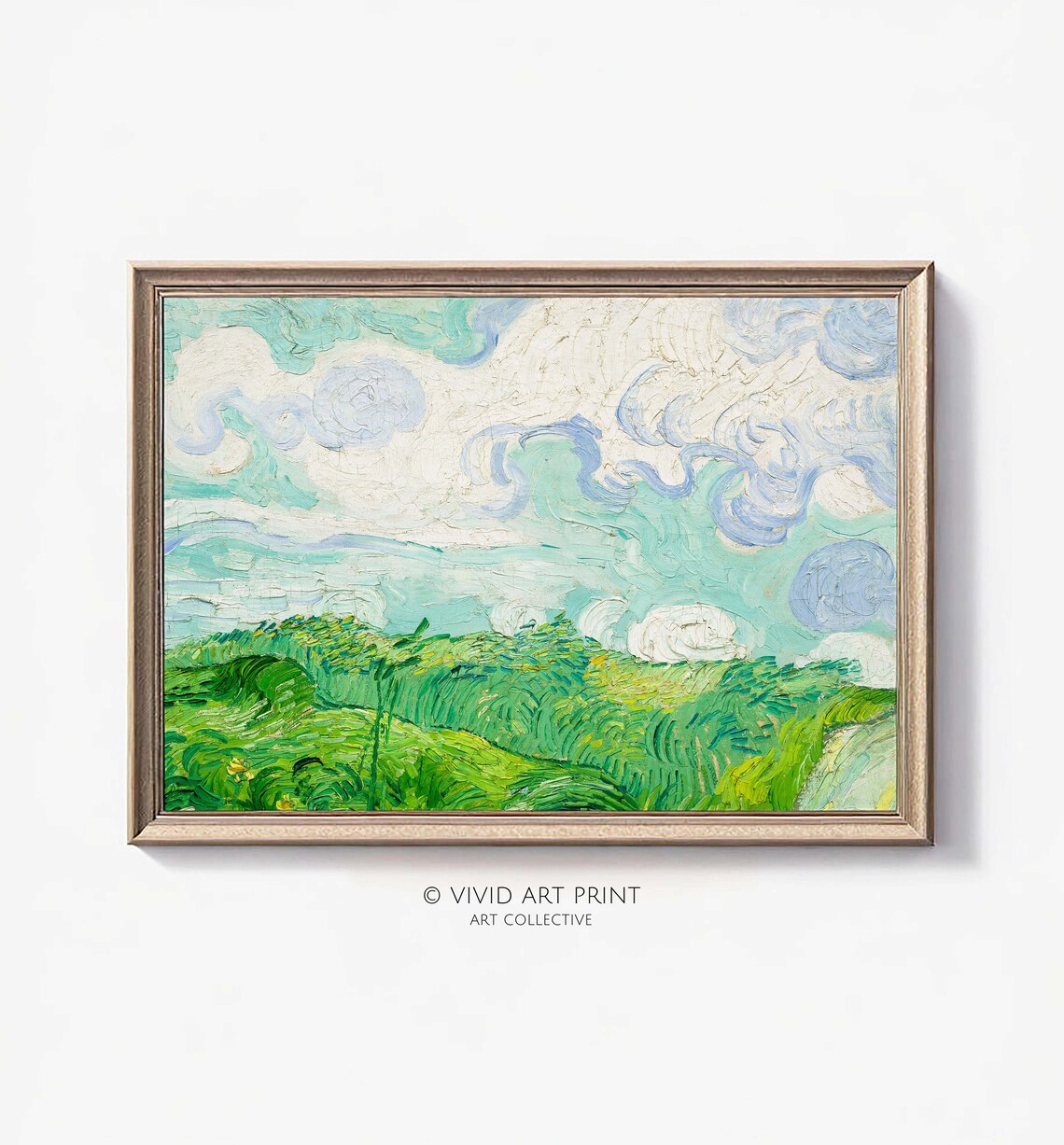 Antique Impressionism Landscape, Vintage Home Decor
