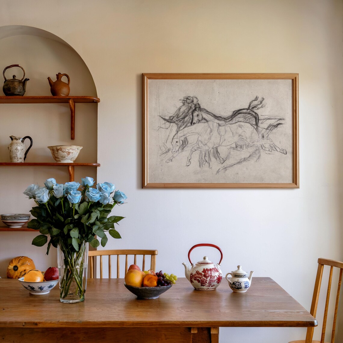 Vintage Racehorses Sketch Art, Classic Equestrian - Image 2