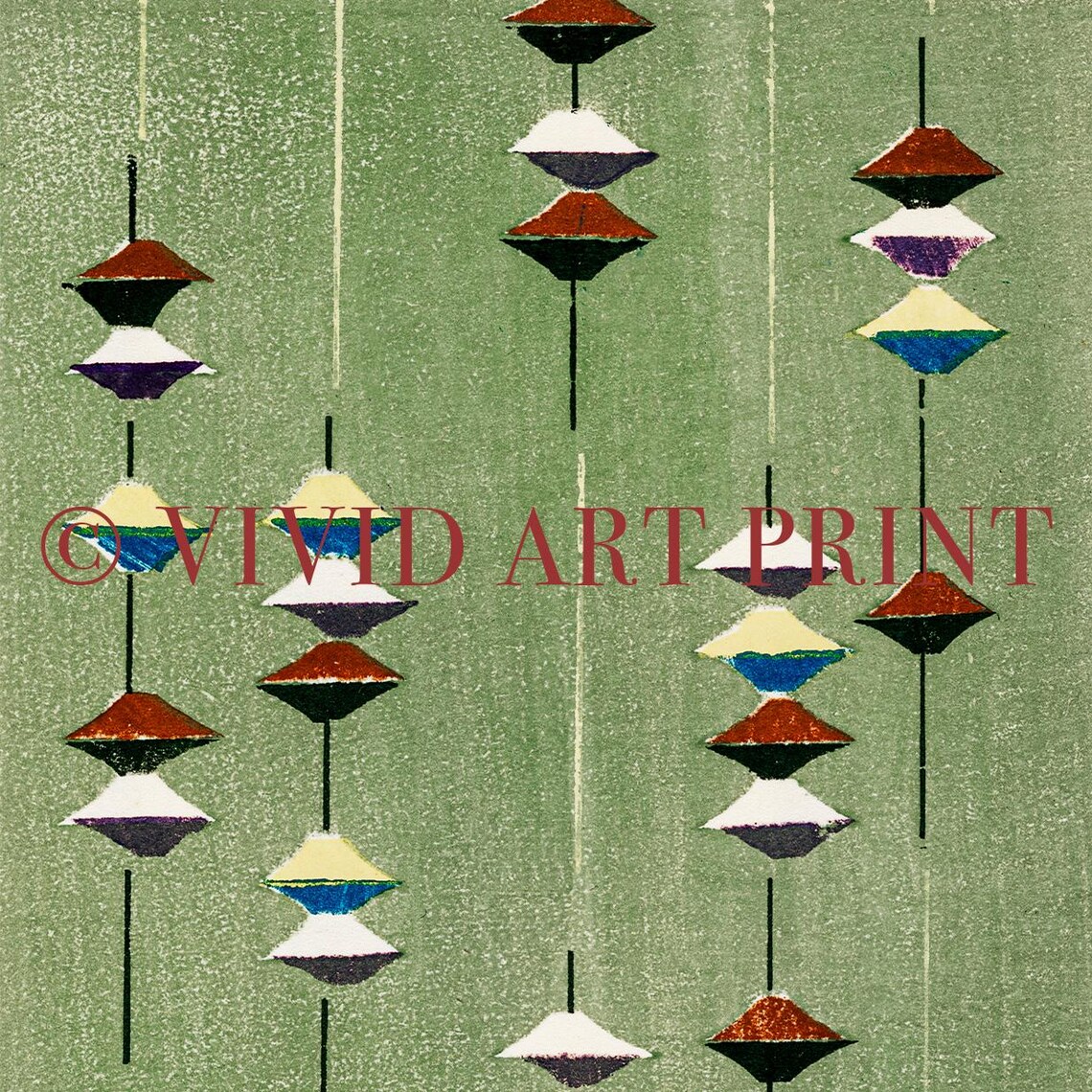 Modern Abstract Pattern, Vintage Geometry Art Print - Image 4