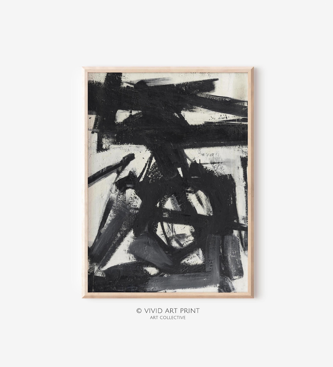 Modern Abstract Vintage Minimalist Brushstroke Art Print