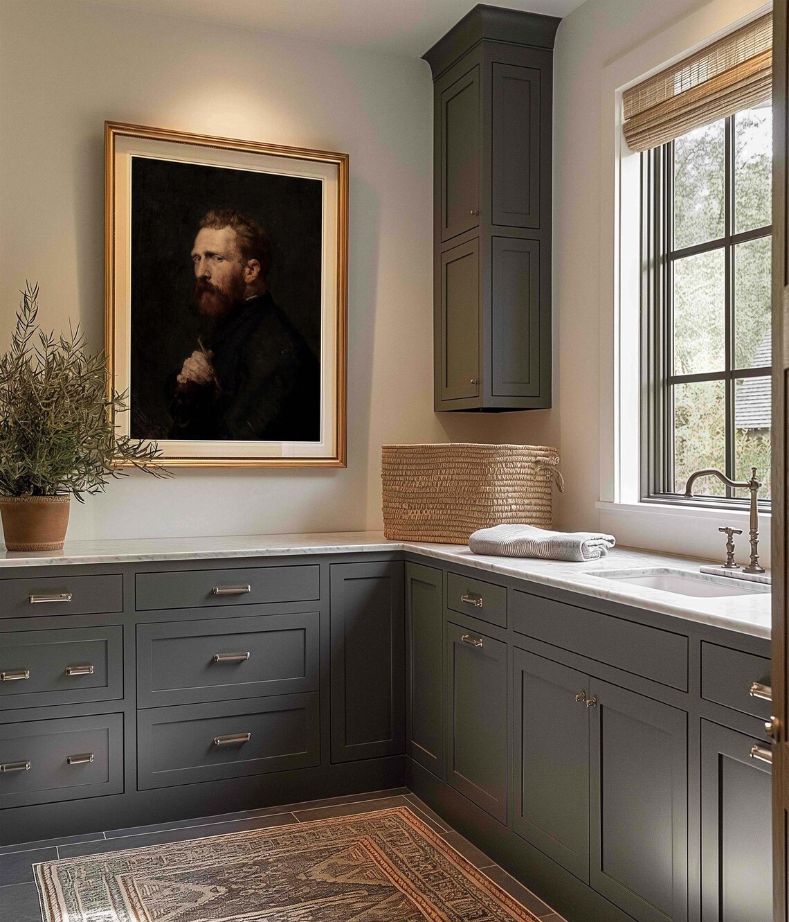 Portrait Painter Vintage Moody Realistic Painting - Image 3