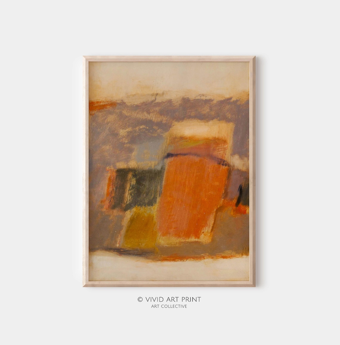 Muted Abstract Vintage Rustic Modern Art Print