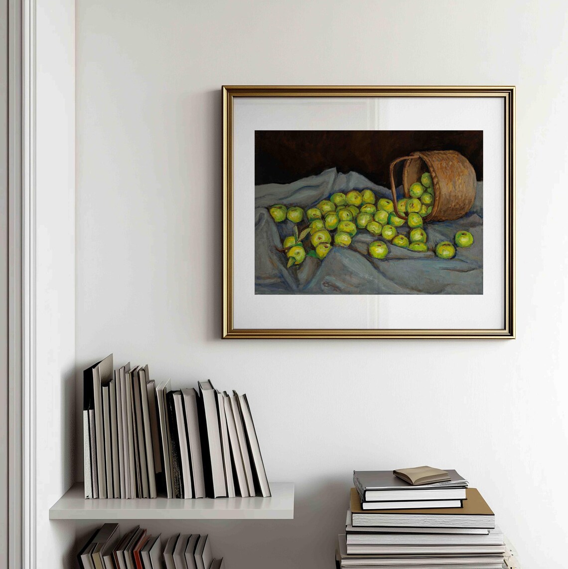 Green Apples Still Life, Vintage Farmhouse Rustic - Image 3
