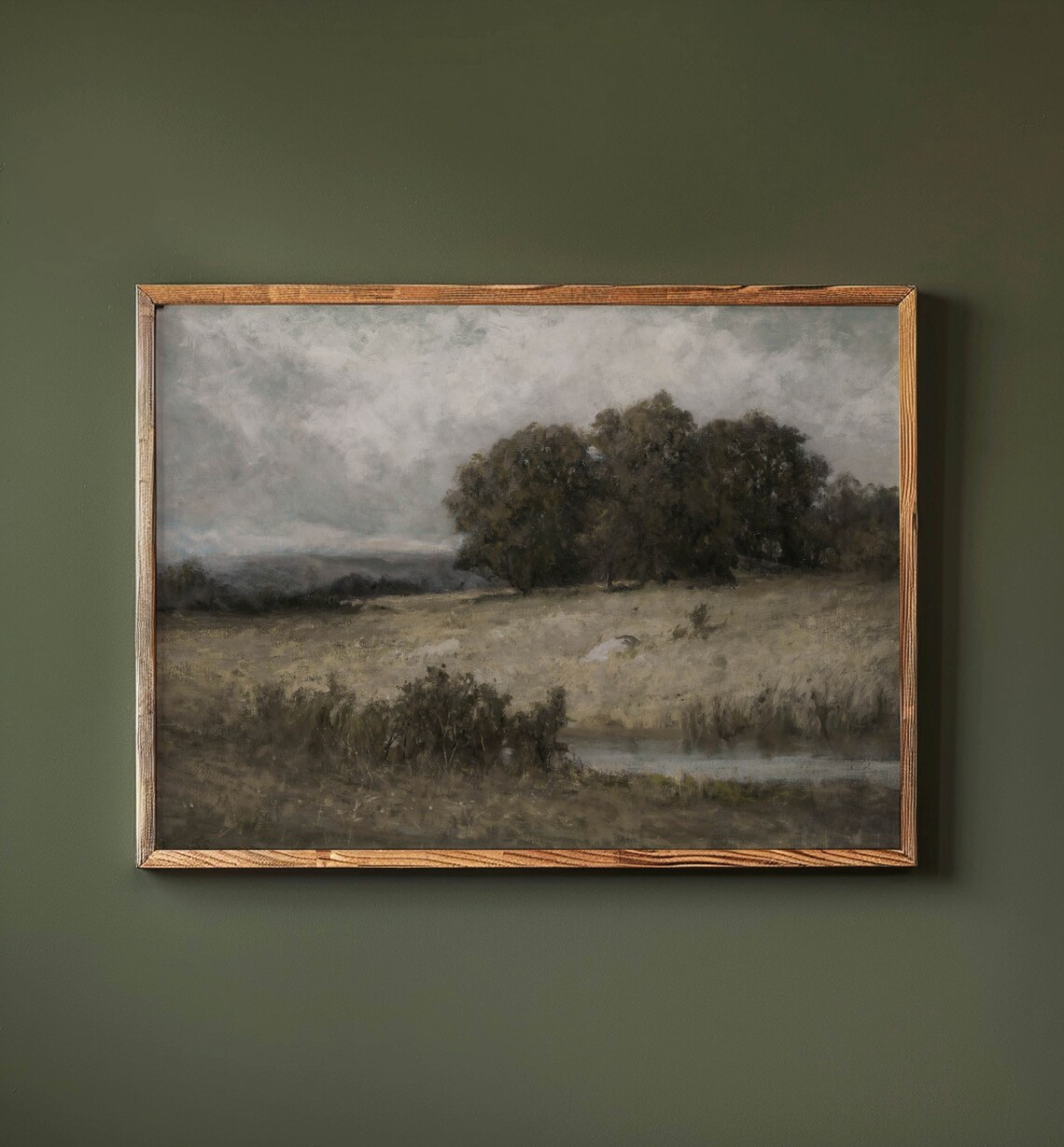 Muted Vintage Landscape, Water Stream Art Print - Image 2