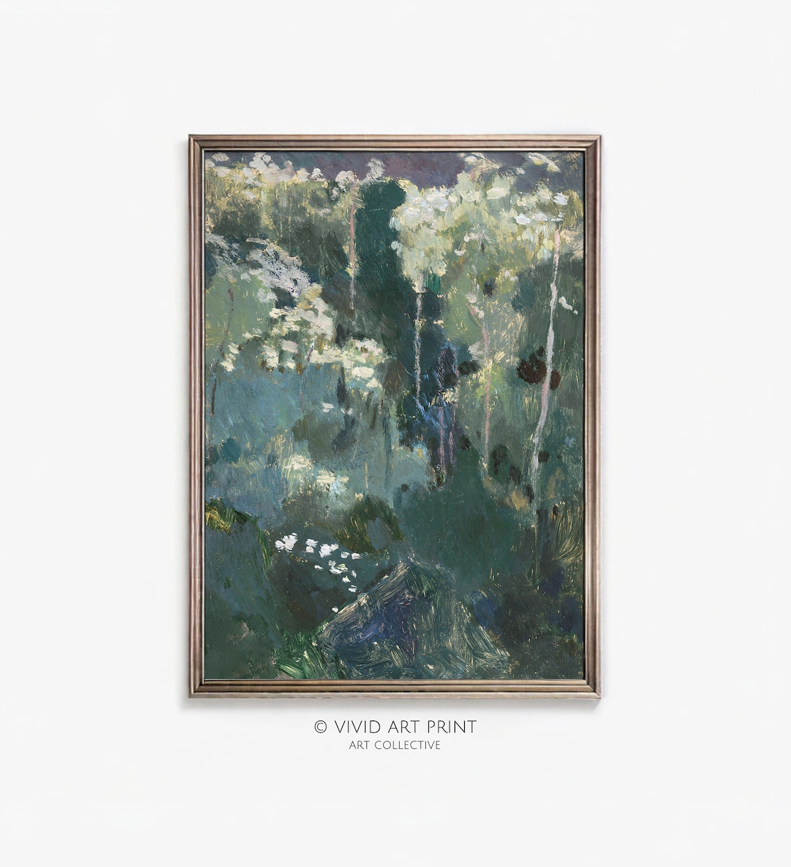 Vintage Abstract Thistles, Moody Home Decor