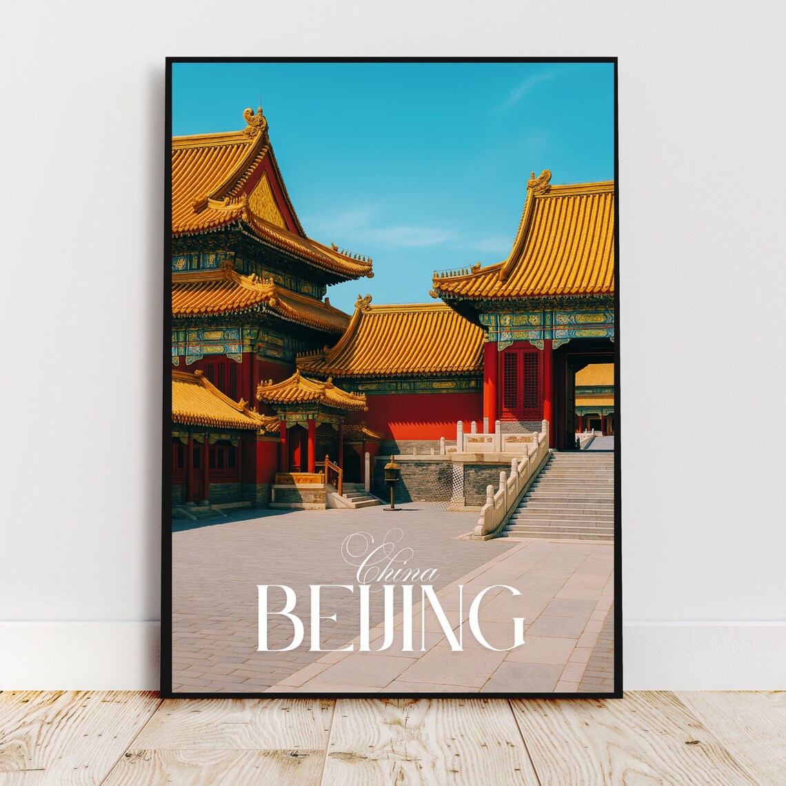 Beijing China Forbidden City Golden Roof Imperial Palace Travel Poster
