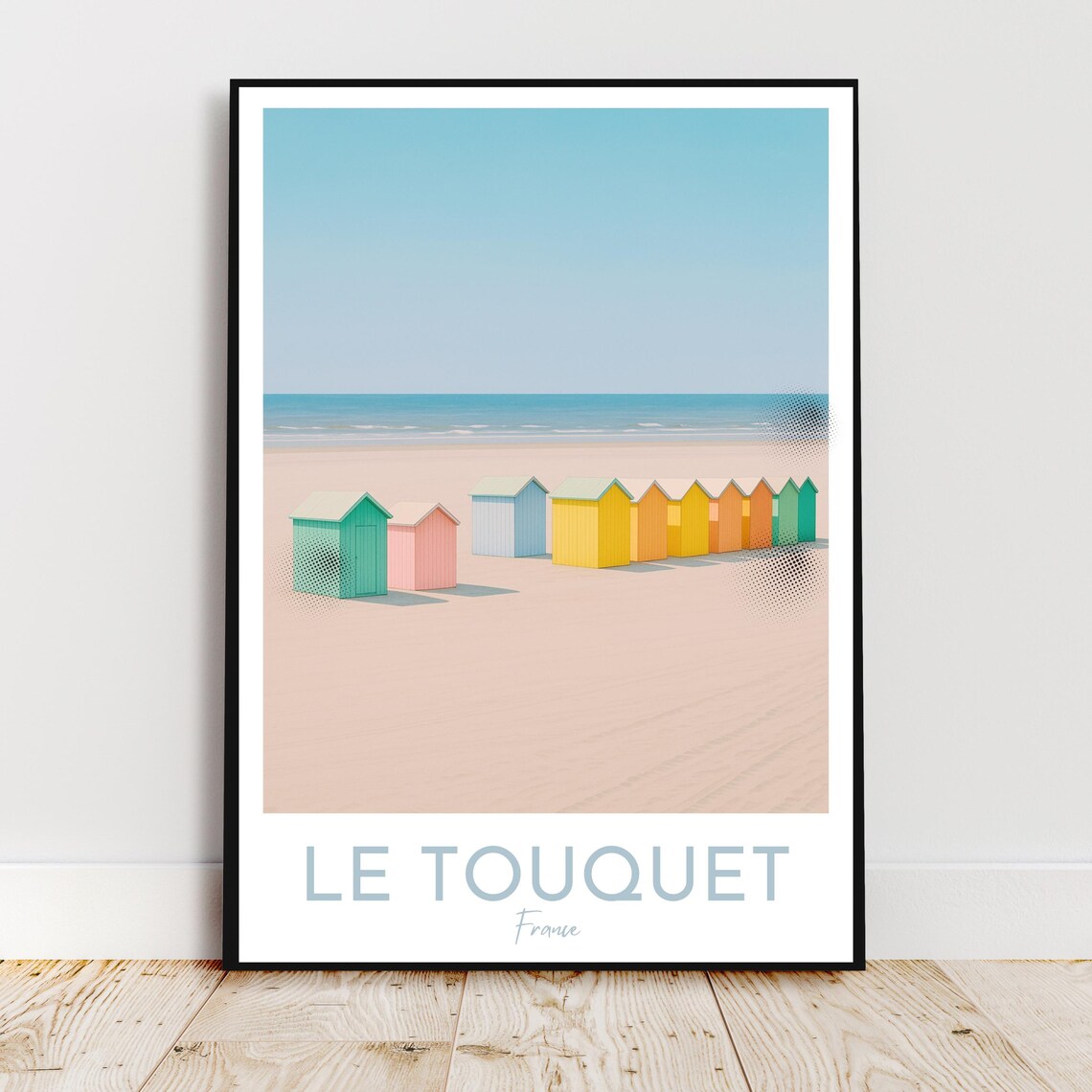 Le Touquet France Colorful Beach Huts Sandy Shore Photo Poster