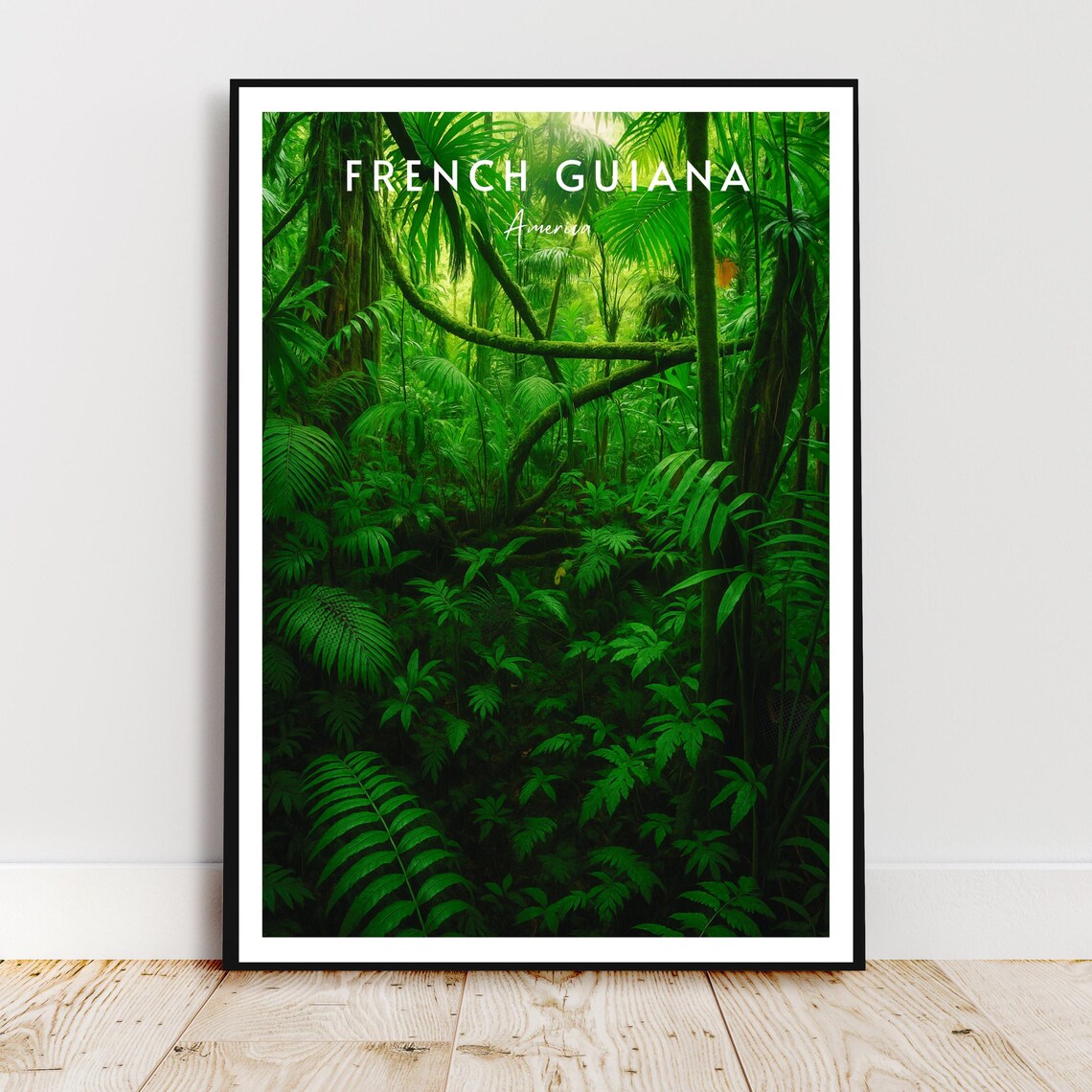 French Guiana Amazon Rainforest Lush Green Jungle Travel Poster