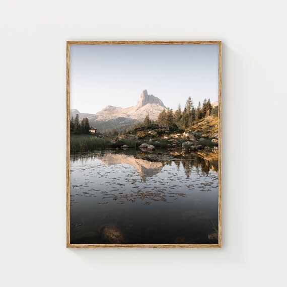 Lago Federa The Dolomites Italian Alps Italy Mountain Photography Wall Art Print Living Room Art Housewarming Gift