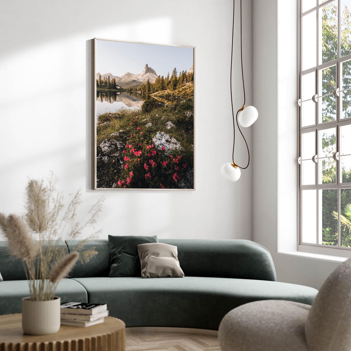 Lago di Federa Dolomites Alpine Mirror Blossoms Reflection Poster - Image 2
