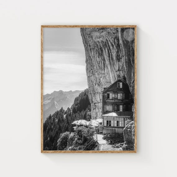 Aescher Guesthouse Appenzell Swiss Alps Travel Poster