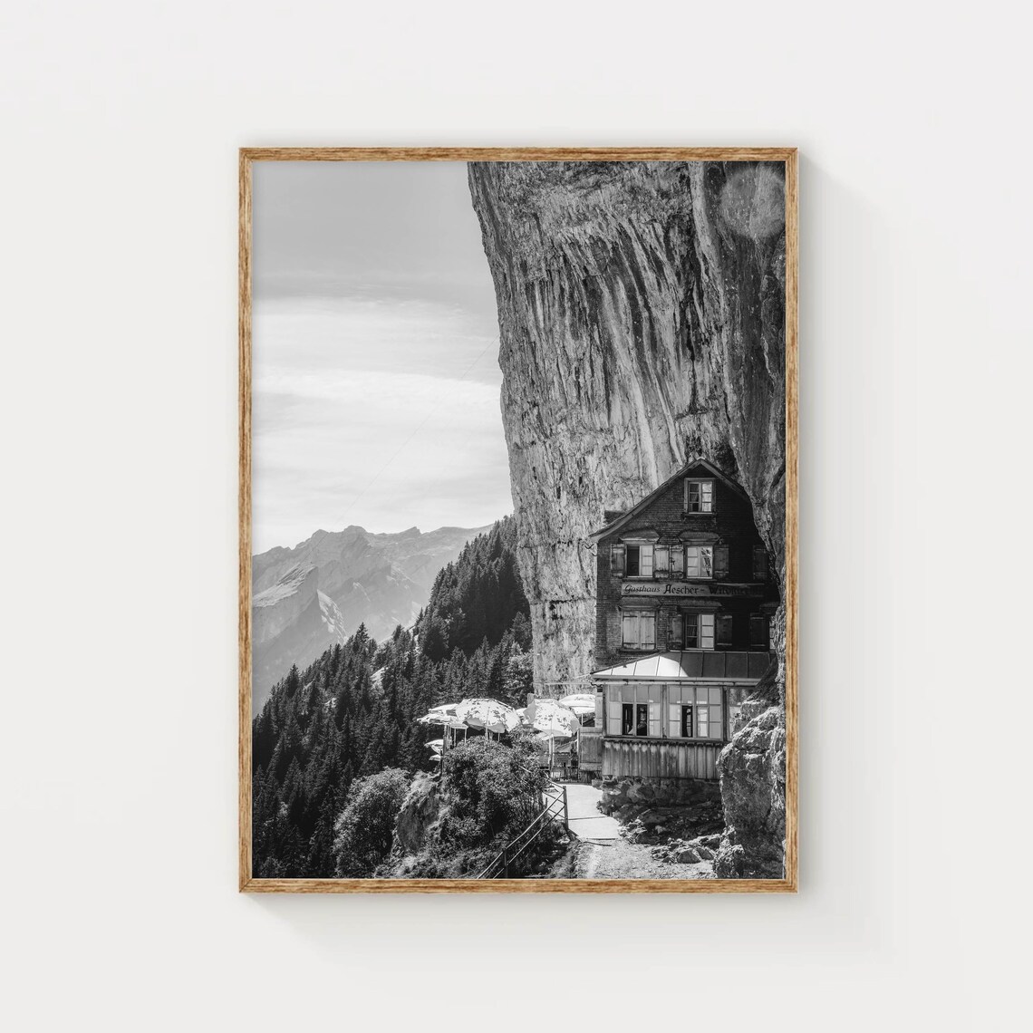 Aescher Guesthouse Appenzell Swiss Alps Travel Poster