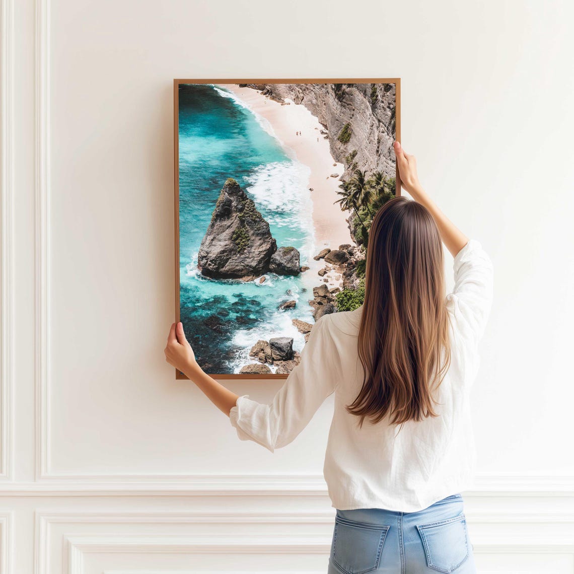 Diamond Beach Nusa Penida Bali Aerial Tropical Beach View Poster - Image 3