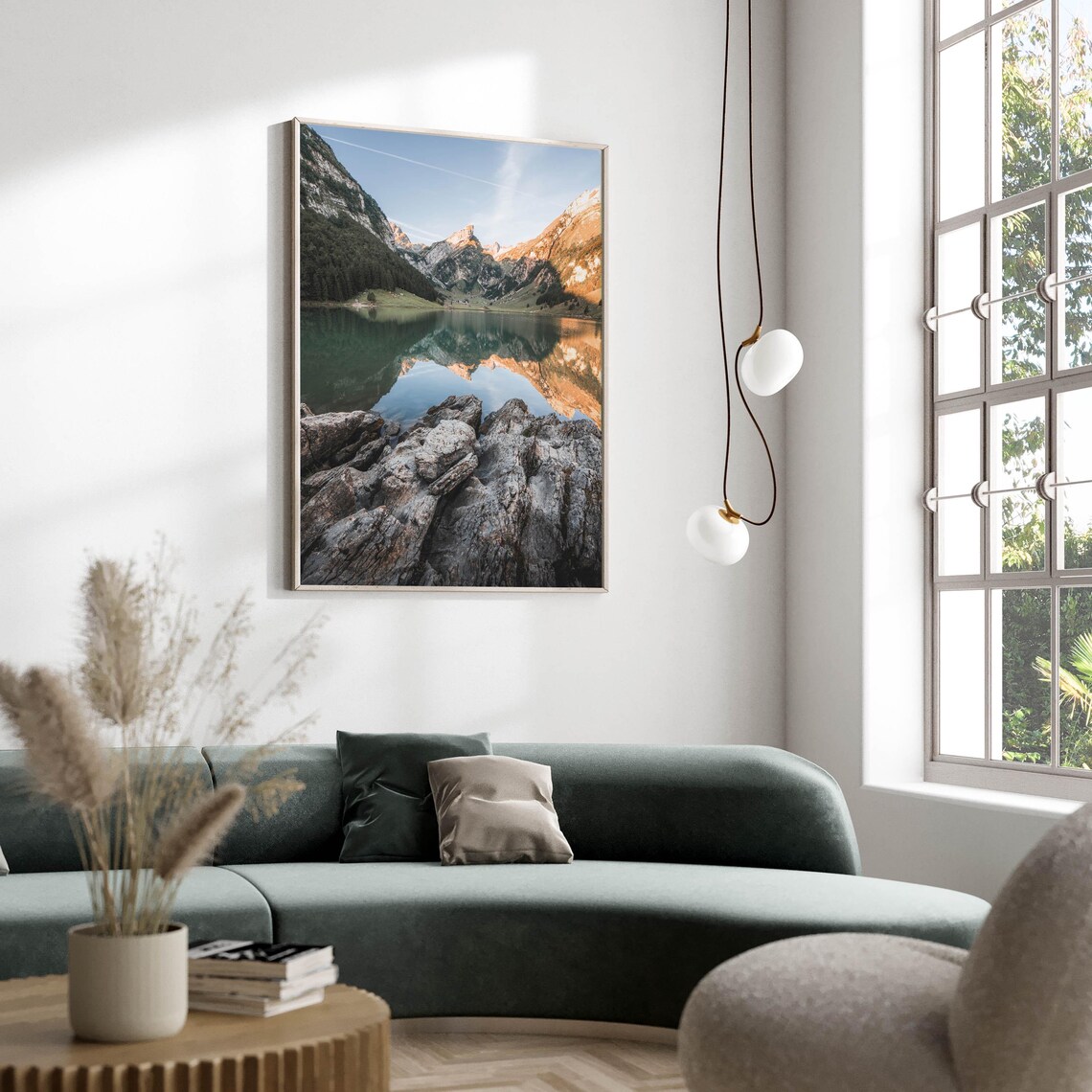 Seealpsee Lake Mirror Reflection Appenzell Swiss Alps Mountains Poster - Image 2