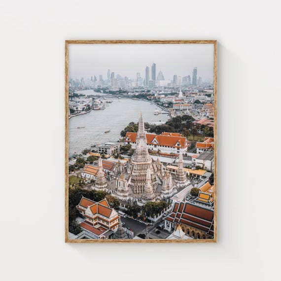 Wat Arun Bangkok Thailand South East Asia Buddhist Temple Photography Wall Art Print Living Room Decor Travel Photography