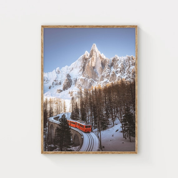 Mer De Glace Chamonix French Alps France Mountain Photography Wall Art Print Modern Home Decor Nature Gift Ideas