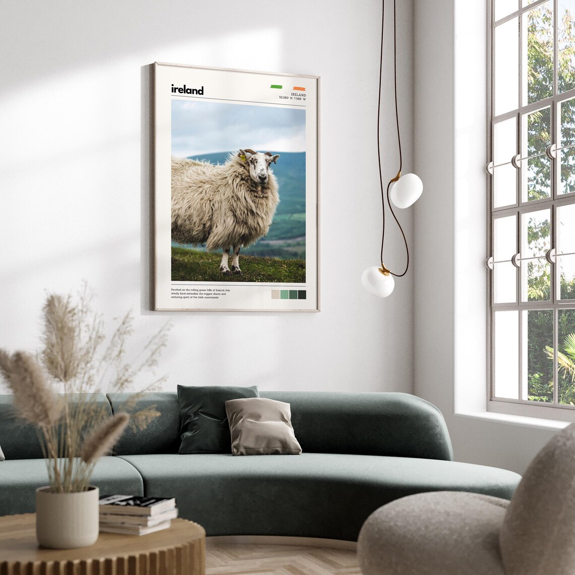 Ireland Green Hills Sheep Countryside Farm Photography Art Poster - Image 4