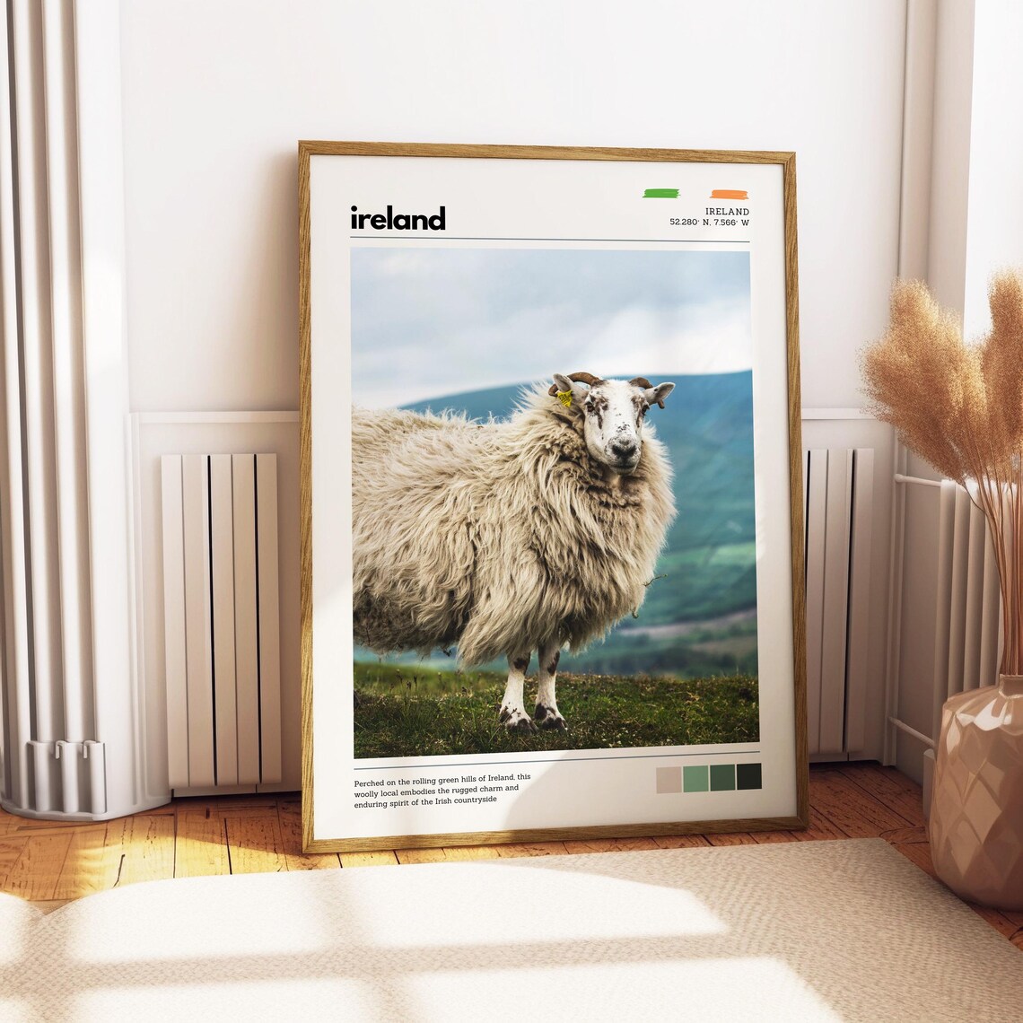 Ireland Green Hills Sheep Countryside Farm Photography Art Poster - Image 3
