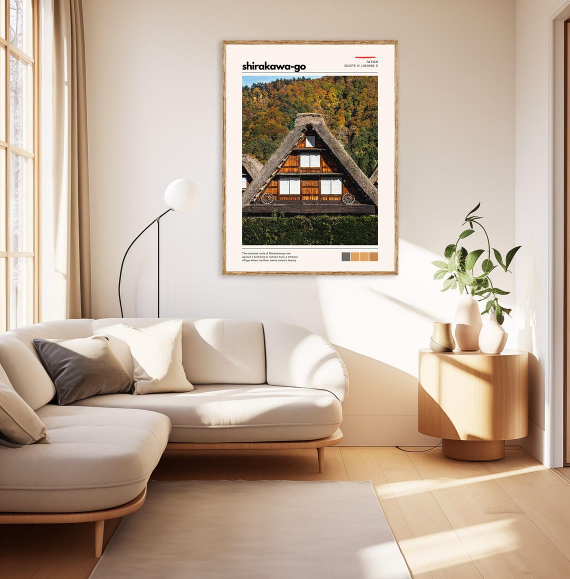 Shirakawa Go Wall Art Traditional Japanese Village Print Thatched Roof Landscape Poster Autumn Nature Decor Japan Travel Photography - Image 3